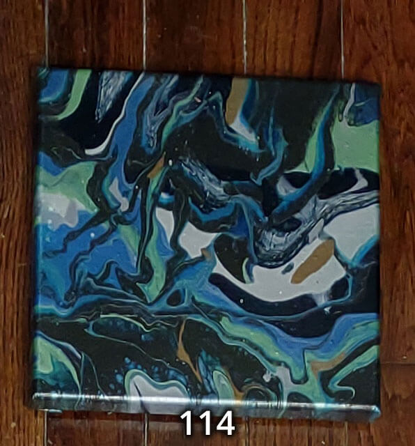 An 8x8 paint pour piece
